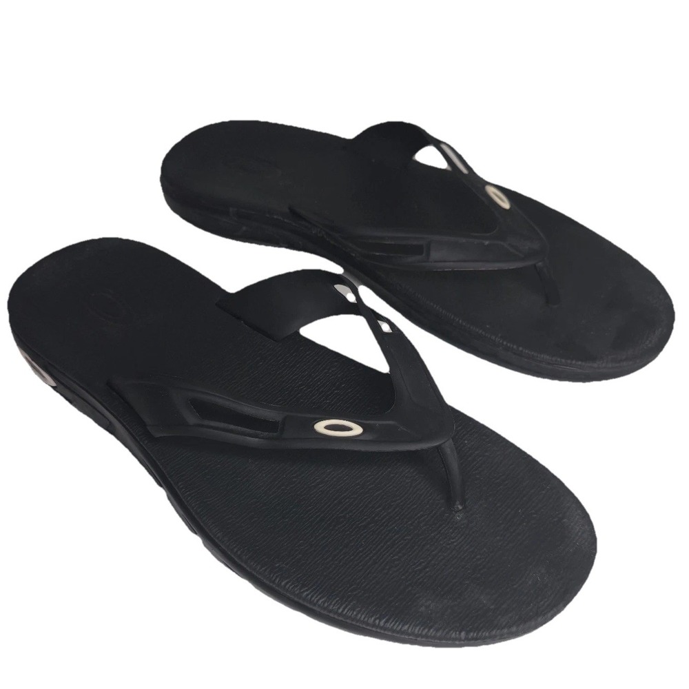Oakley Ellipse Black Flip Flop Thong‎ Sandals Mens 12